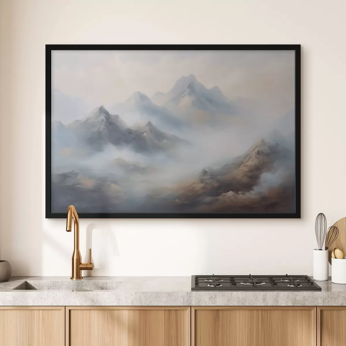 Poster Montañas con niebla al amanecer f44121