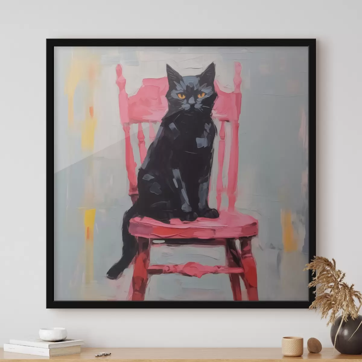 Poster Gato negro en una silla f44130