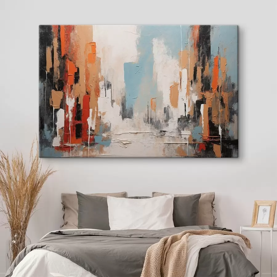 murales de pared Ciudad abstracta al óleo s44061