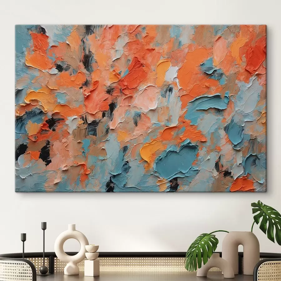 murales de pared Pintura al óleo abstracta con diferentes colores s44072