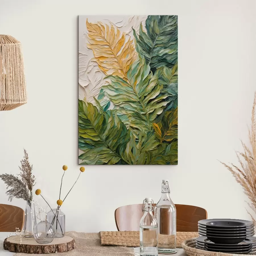 murales de pared Hojas tropicales al óleo s44088