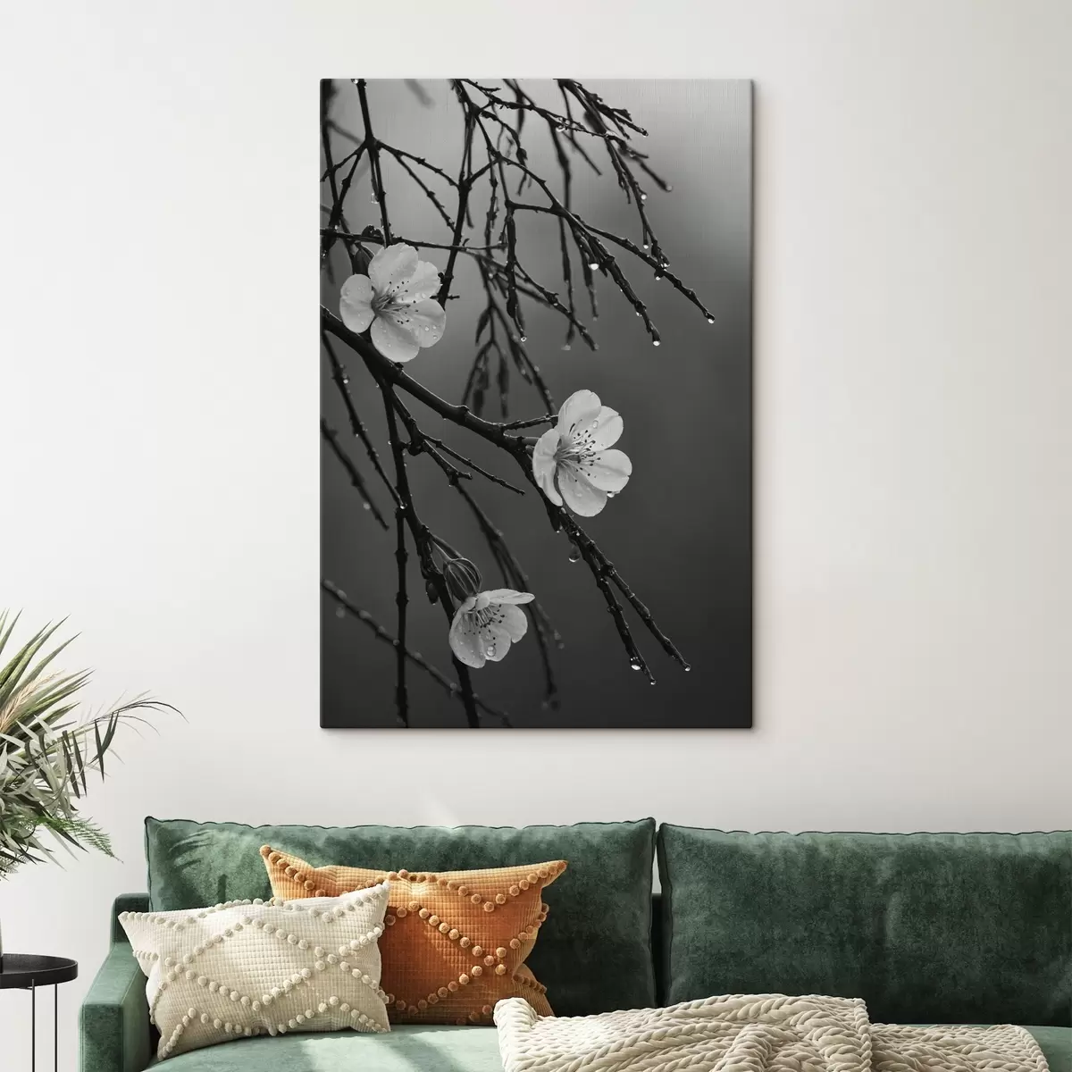 murales de pared Flores en las ramas después de la lluvia s44098