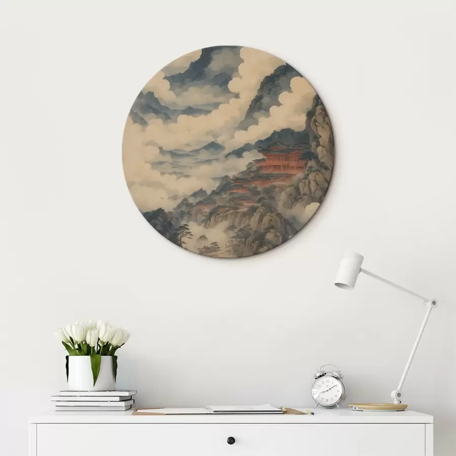 murales de pared Palacio chino en las montañas r44058