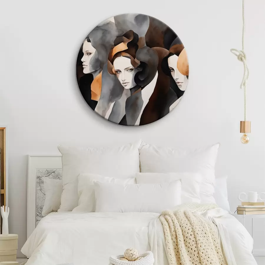 murales de pared Pintura abstracta con rostros de mujer r44060