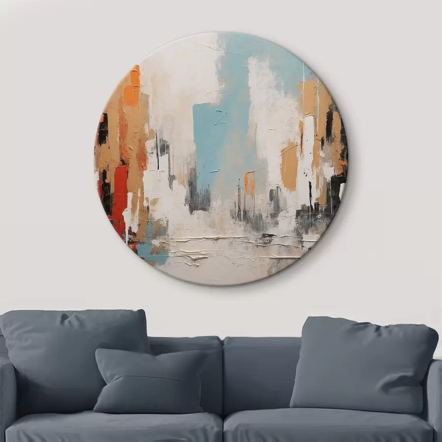 murales de pared Ciudad abstracta al óleo r44061
