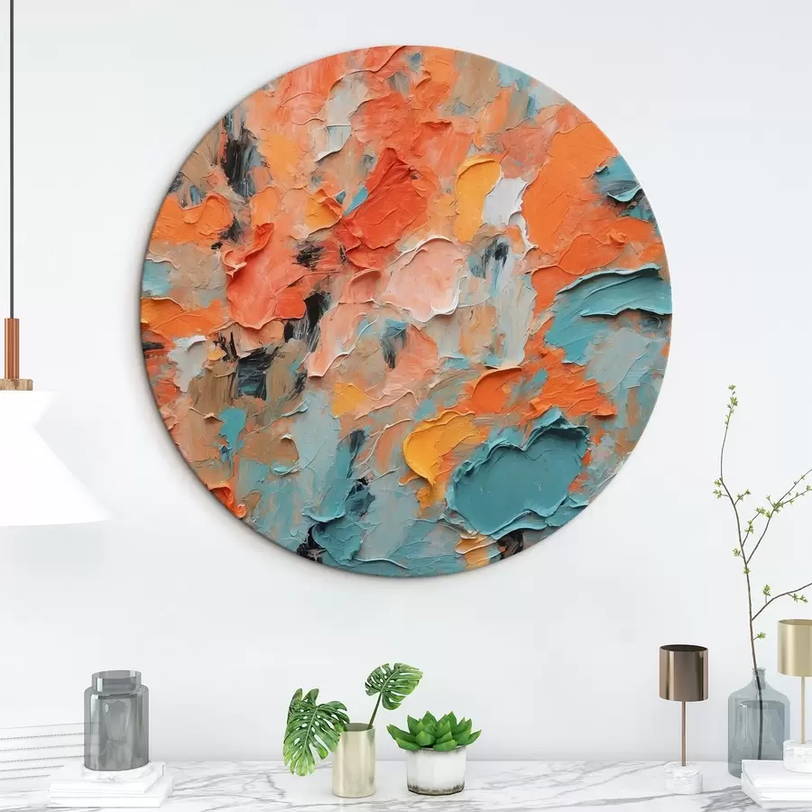 murales de pared Pintura al óleo abstracta con diferentes colores r44072