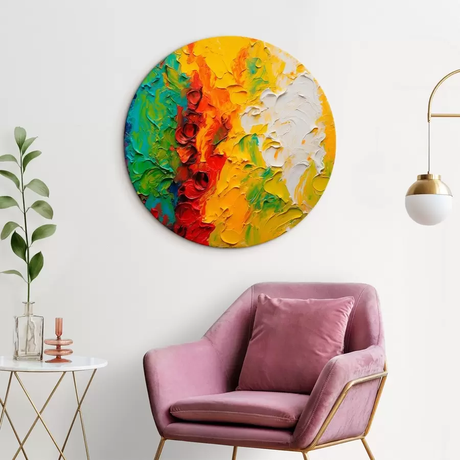 murales de pared Óleo abstracto con los colores del arco iris r44073