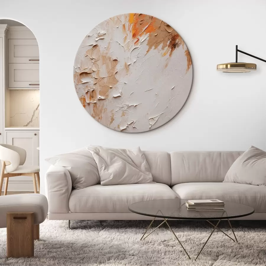 murales de pared Pintura al óleo abstracta con colores blanco y marrón r44076