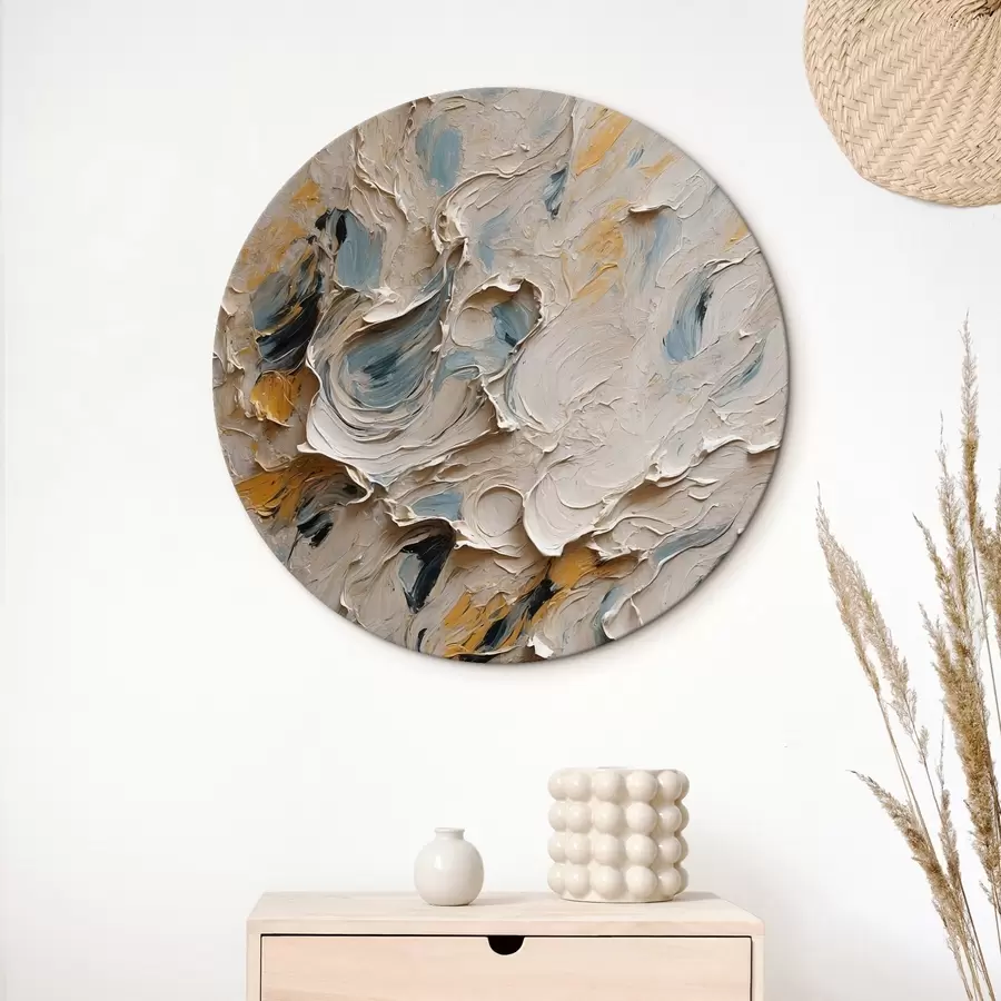 murales de pared Óleo abstracto en blanco y azul r44078