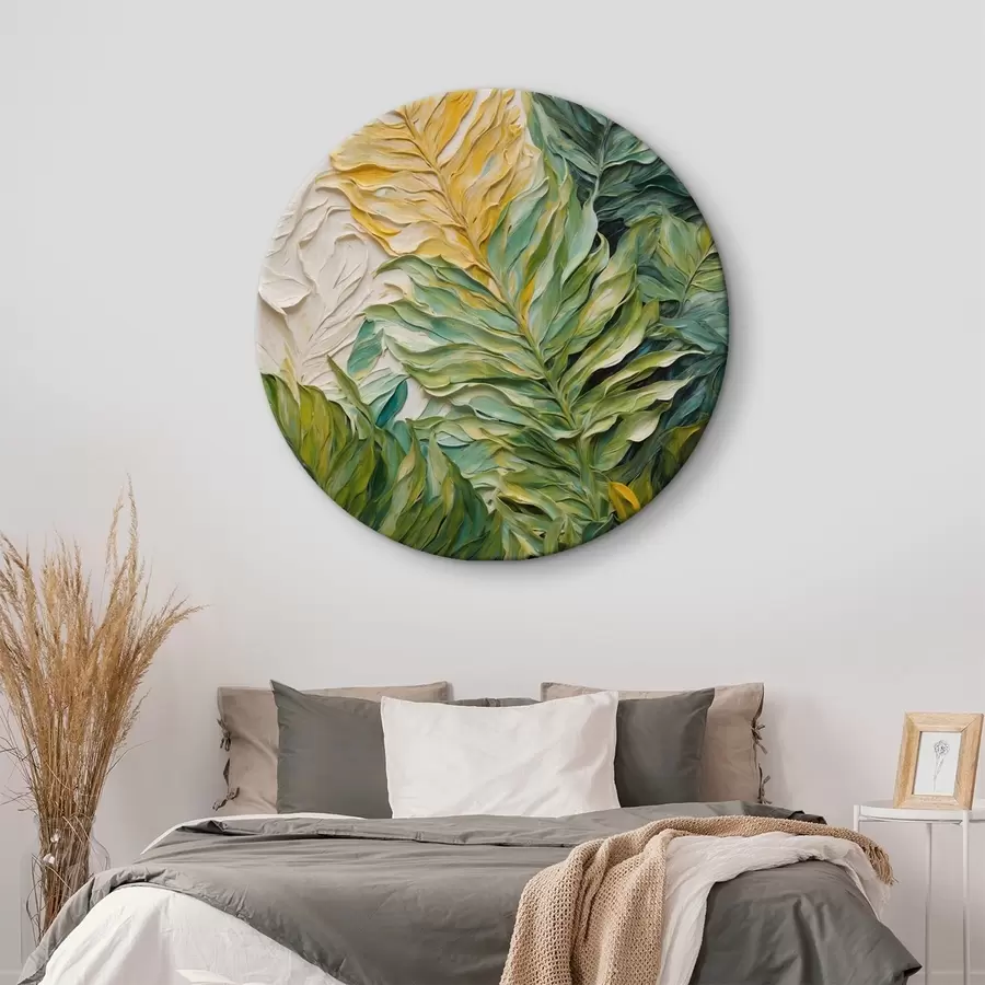 murales de pared Hojas tropicales al óleo r44088