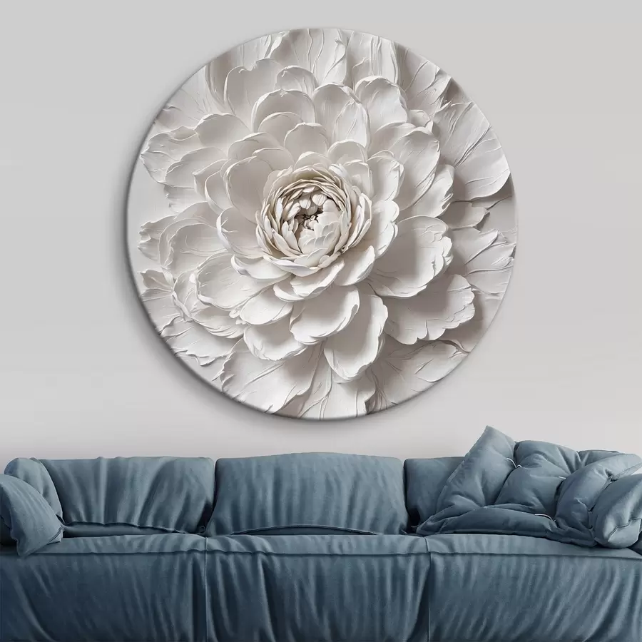 murales de pared Flor blanca sobre fondo blanco r44089