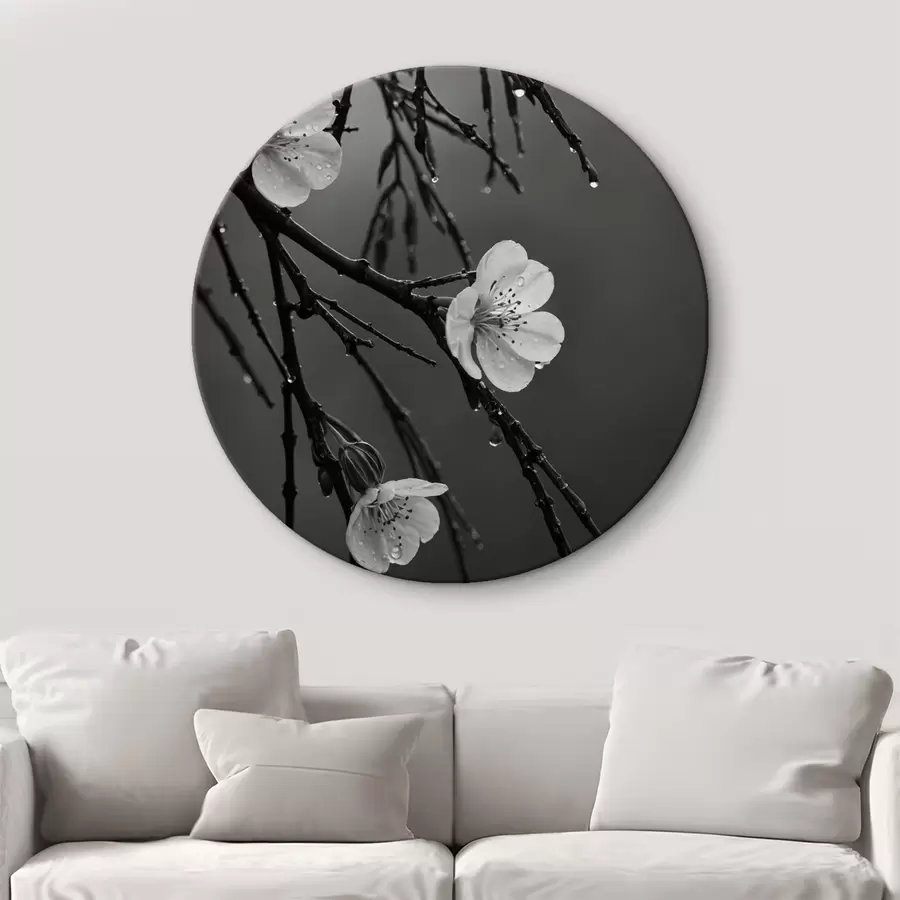 murales de pared Flores en las ramas después de la lluvia r44098