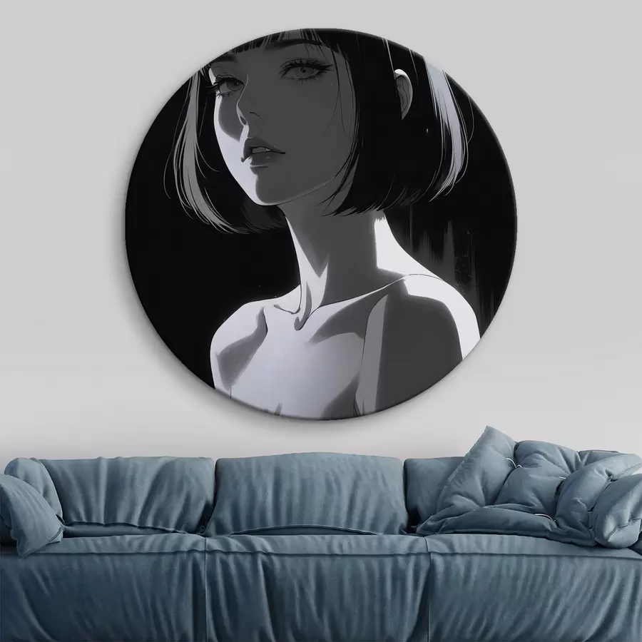 murales de pared Cartel con chica sobre fondo negro r44103