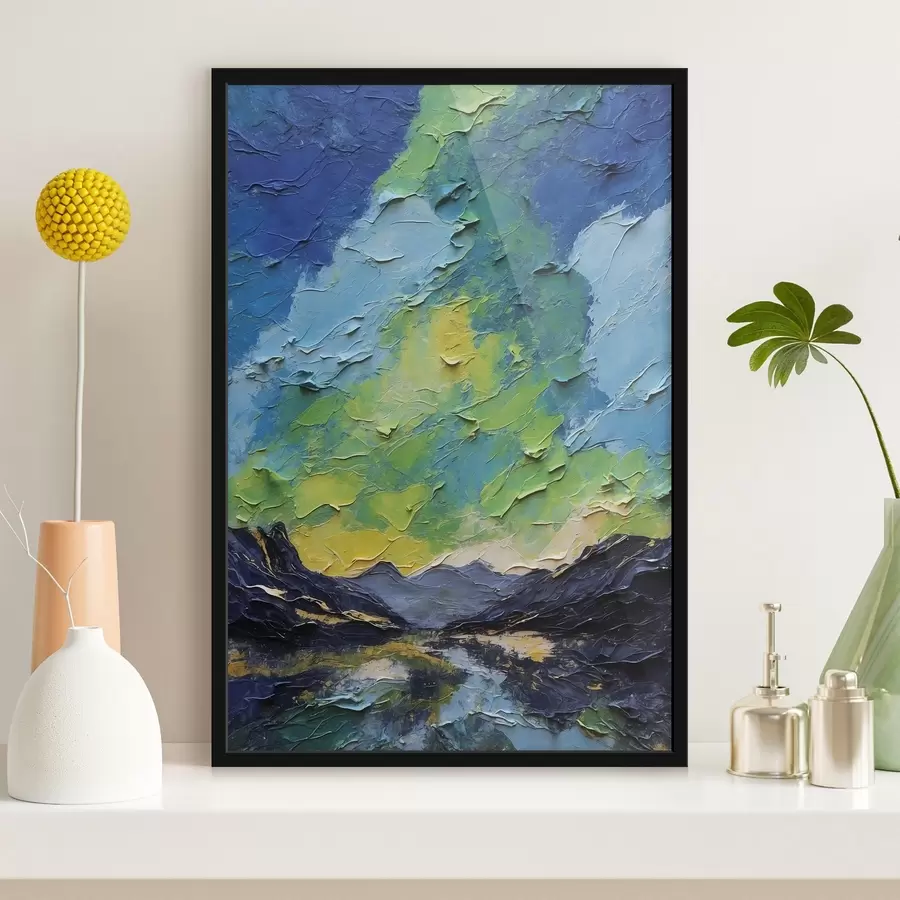 murales de pared Montañas abstractas al óleo f44062