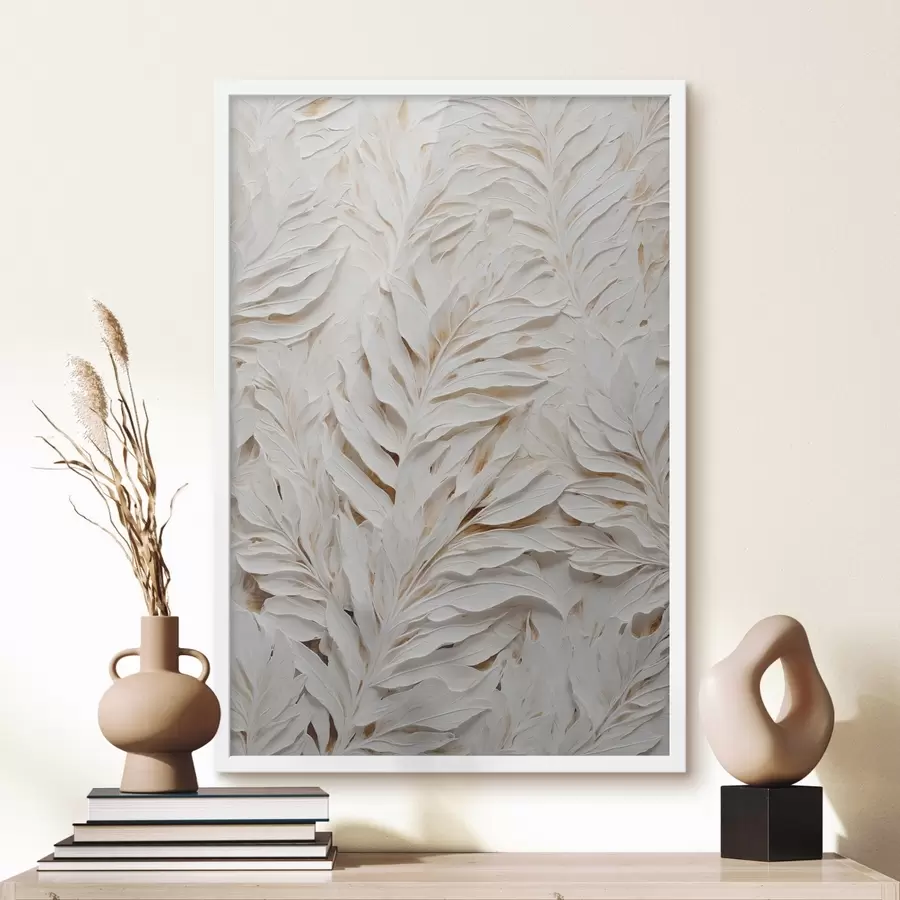 murales de pared Hojas tropicales blancas f44093
