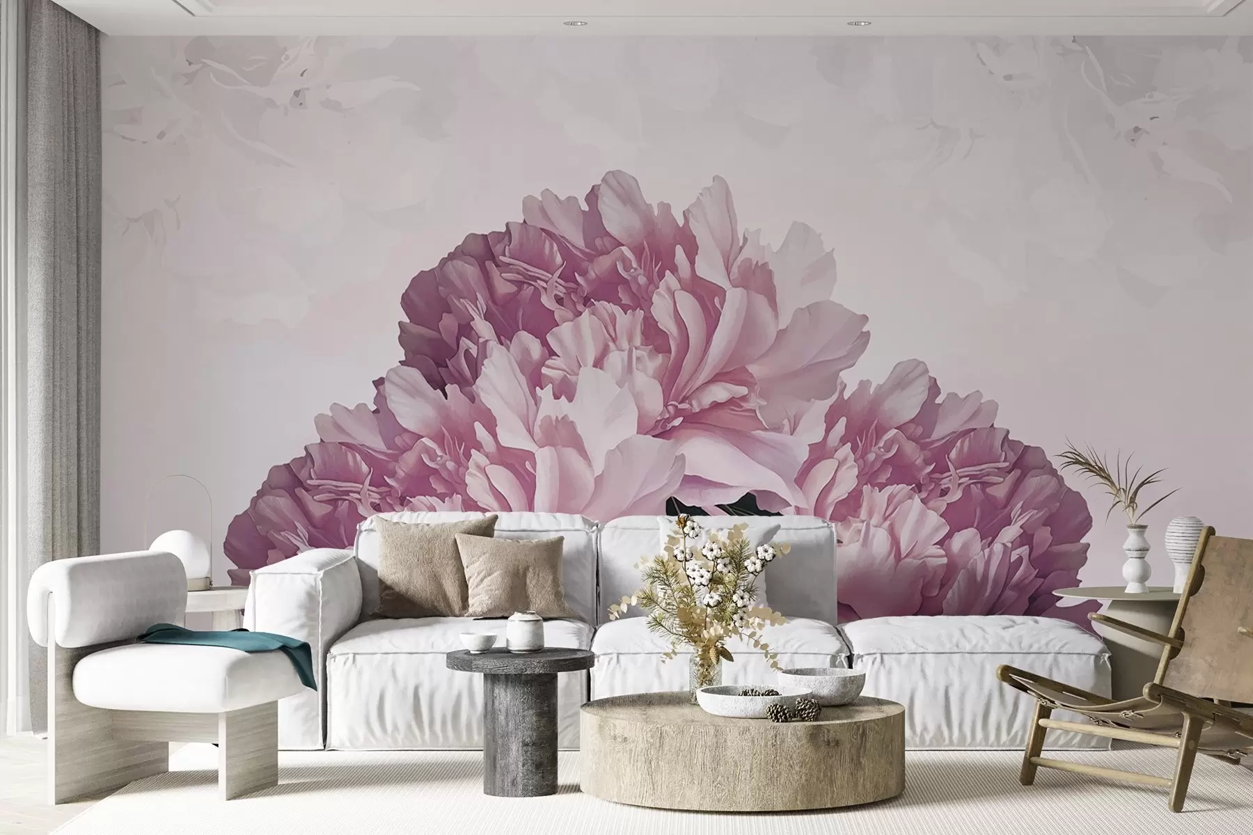 murales de pared Grandes flores rosas w03545v1