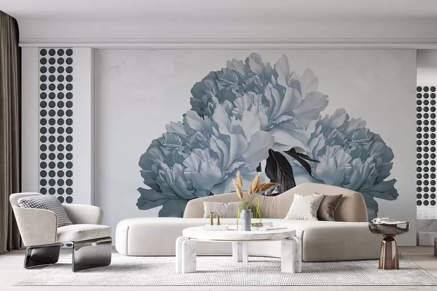 murales de pared Grandes flores azules w03545v2