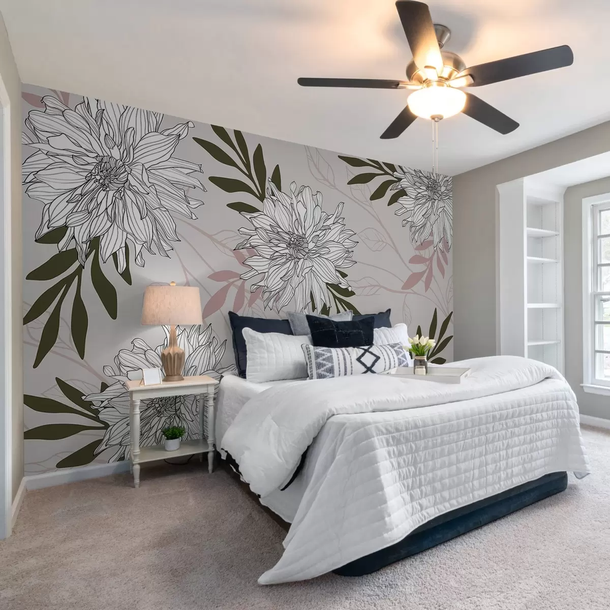 murales de pared Flores y hojas w03859