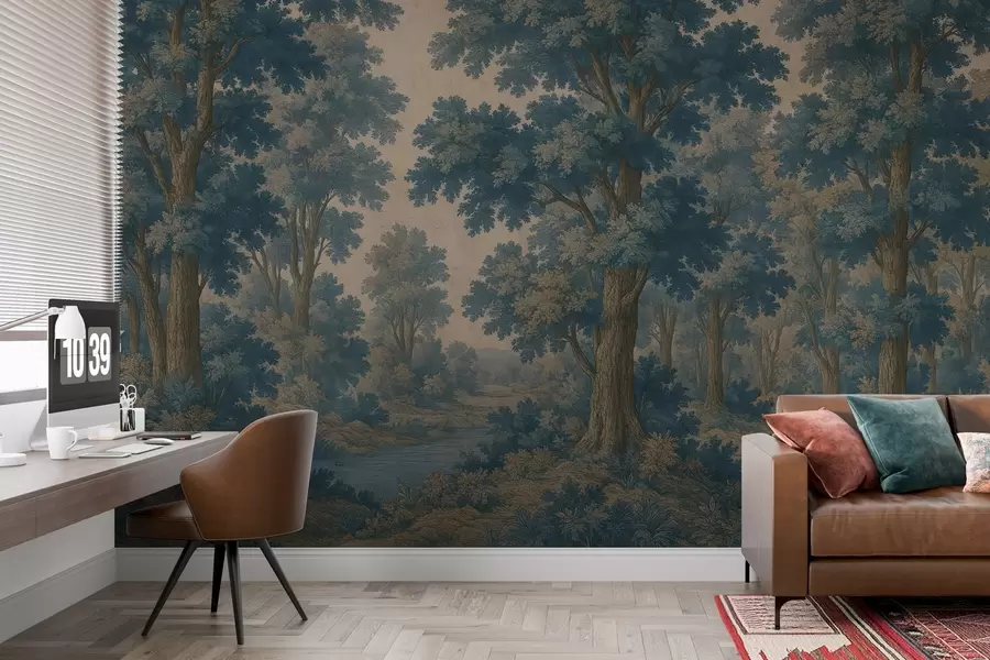 murales de pared Imagen moderna de un bosque en estilo grunge w03822