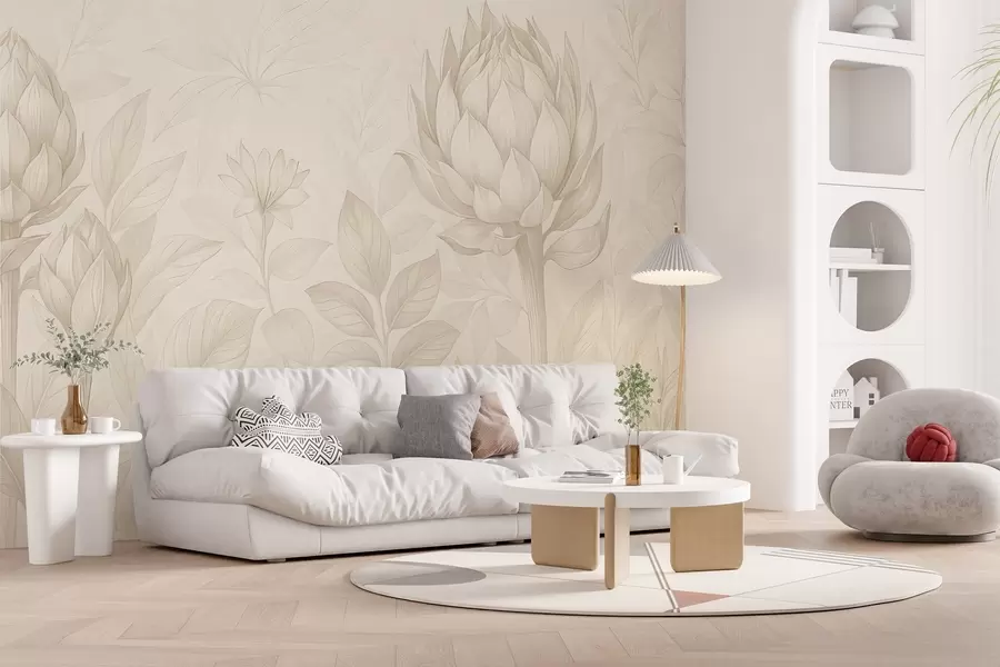 murales de pared Delicado ramo de varias plantas w03825