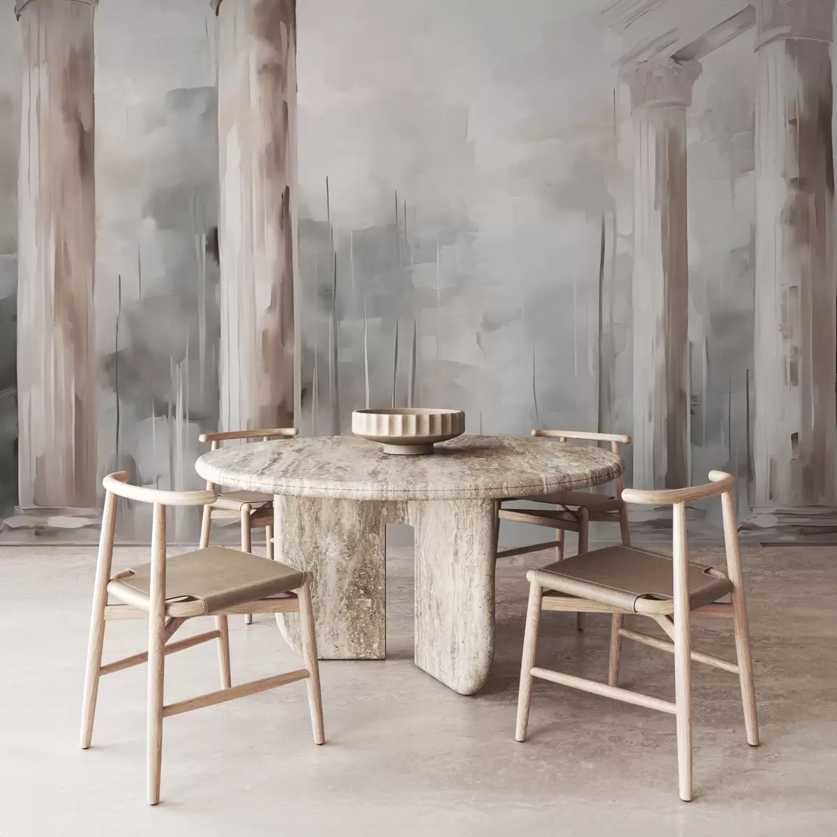 murales de pared Columnas abstractas imitación de pintura w03844v1