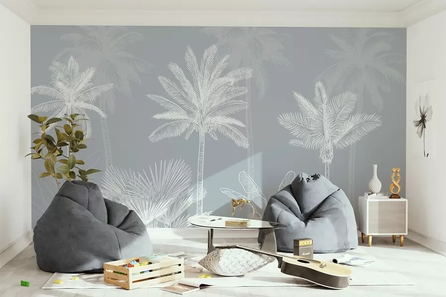 murales de pared Palmeras blancas w03831v1