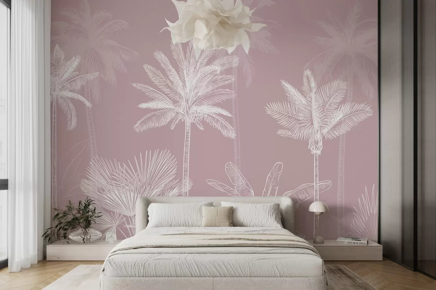 murales de pared Palmeras blancas w03831v2