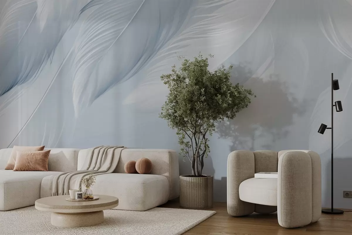 murales de pared Plumas blancas w03833v1