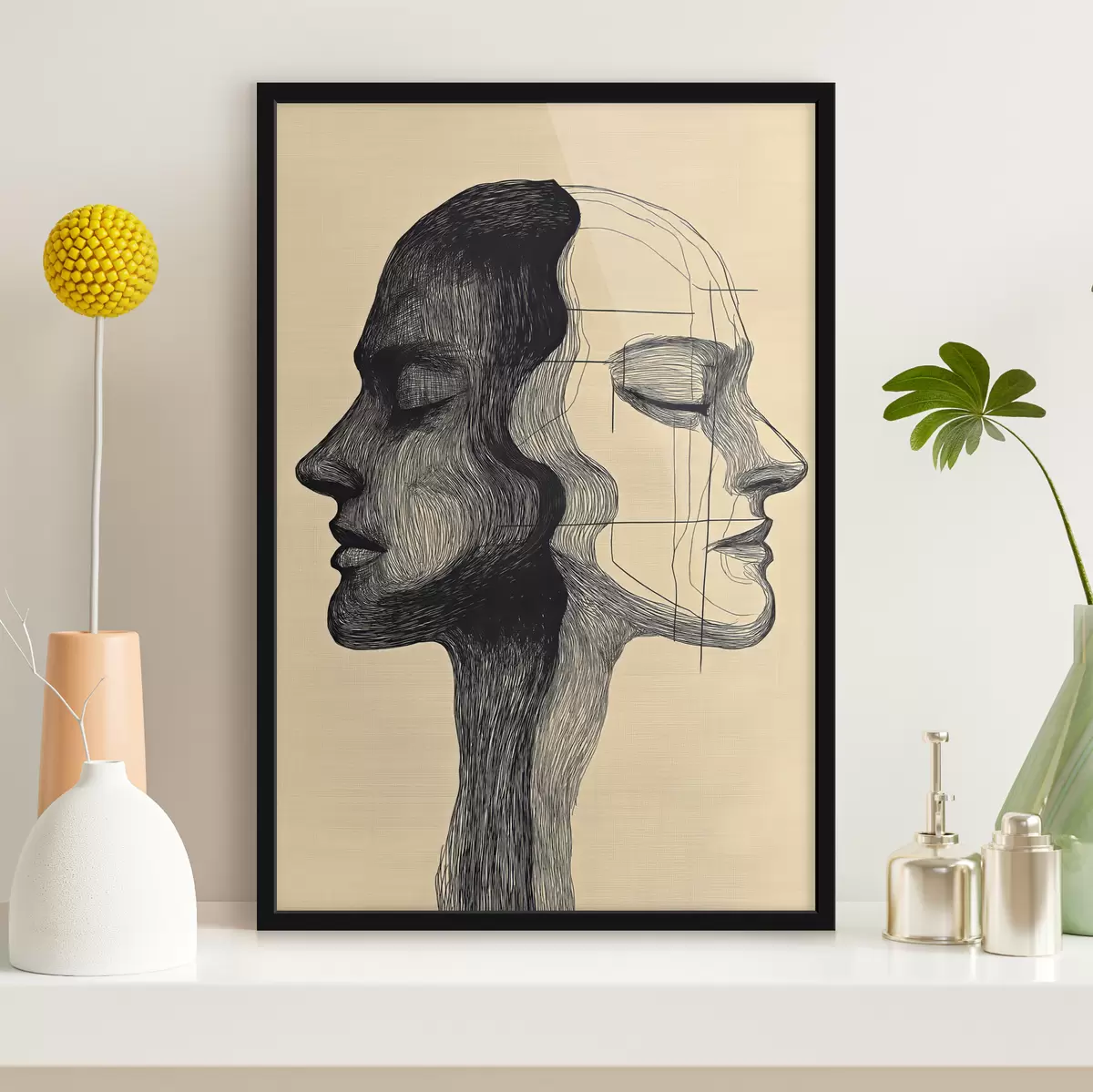 Poster Auroras boreales sobre montañas f44175