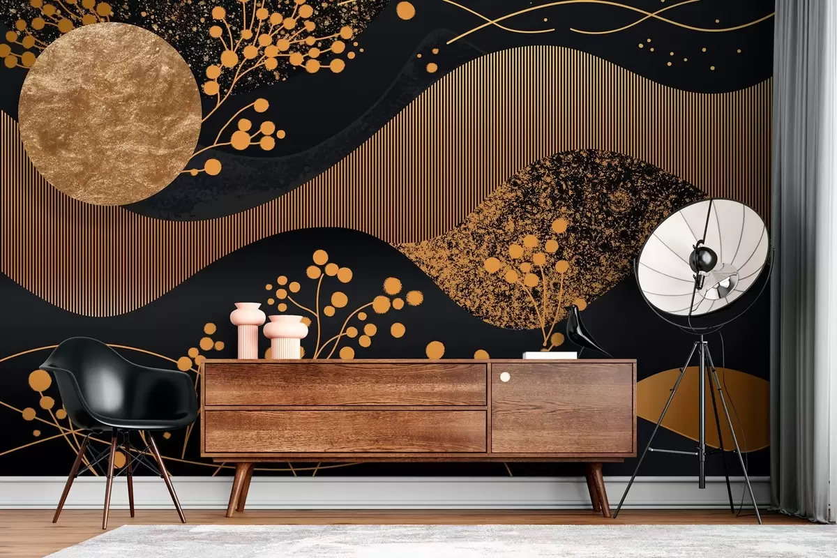 murales de pared fabulosa noche estrellada en estilo abstracto w03764