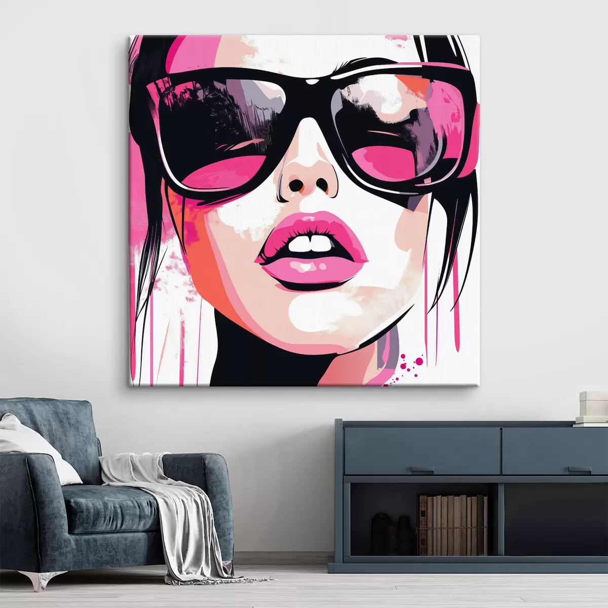 murales de pared Retrato de una chica con gafas s44219