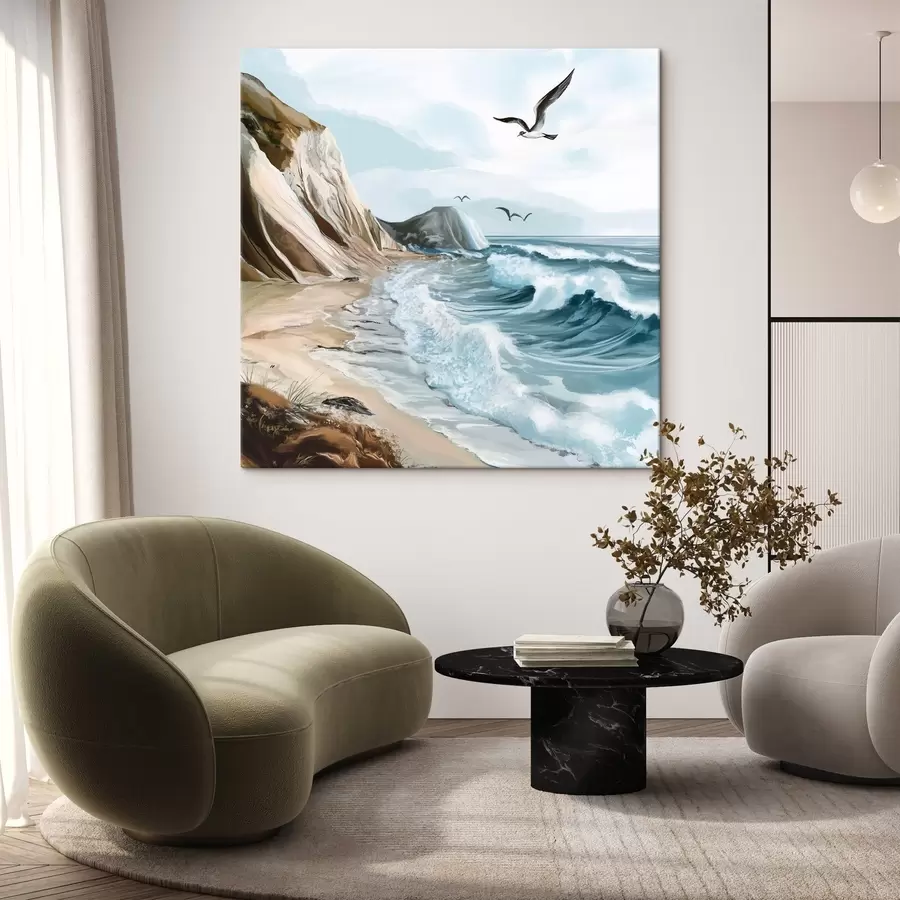 murales de pared Playa de arena y aves s44222