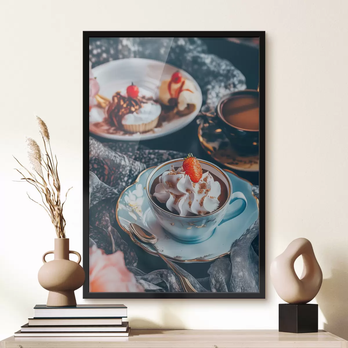 Poster Taza de café y postre f44228