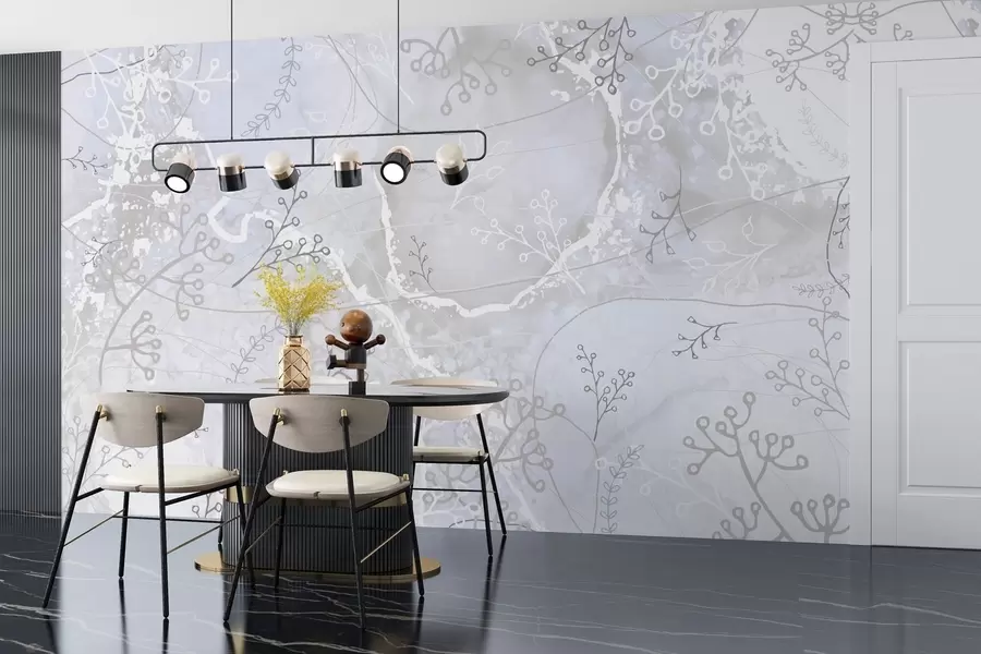 murales de pared Diseño botánico en estilo vectorial w03876