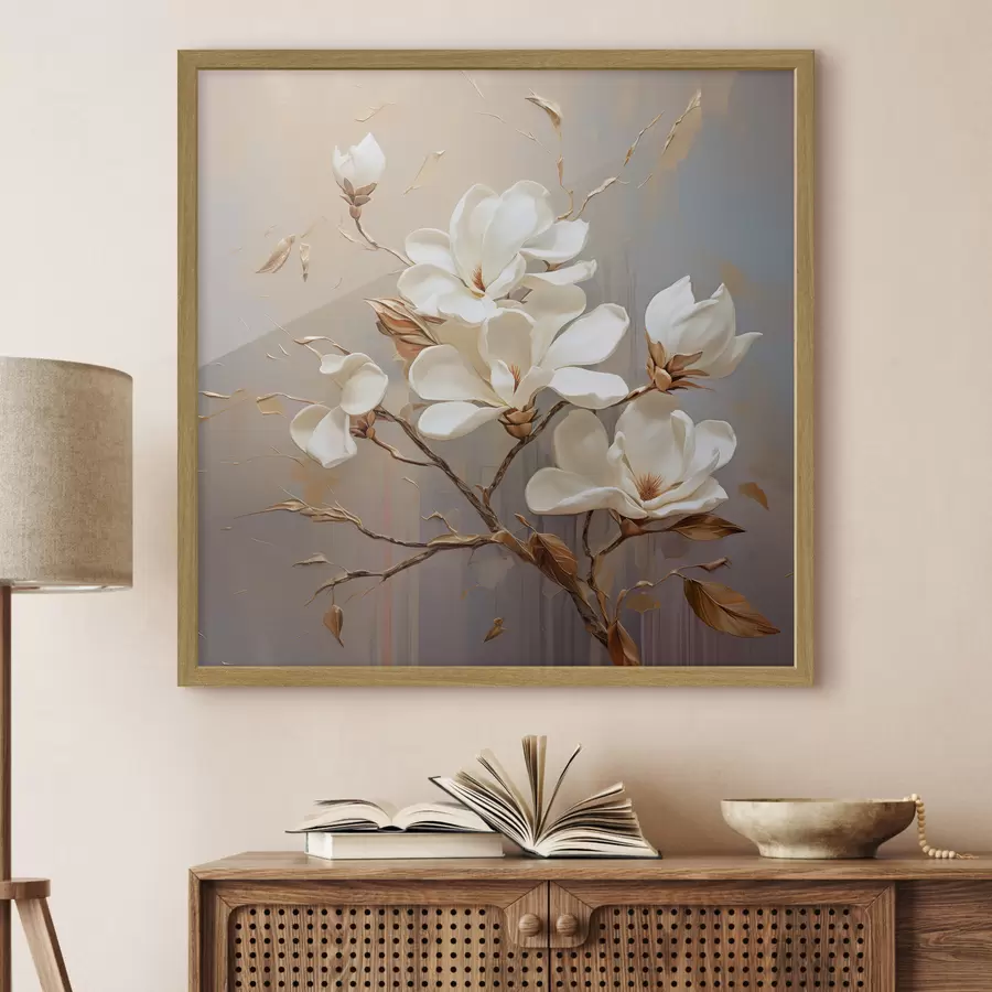 murales de pared Magnolias en tonos cálidos f43896