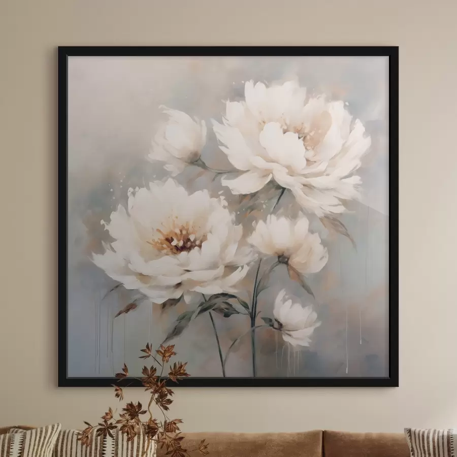 murales de pared Aireadas peonías en tonos pastel f43898