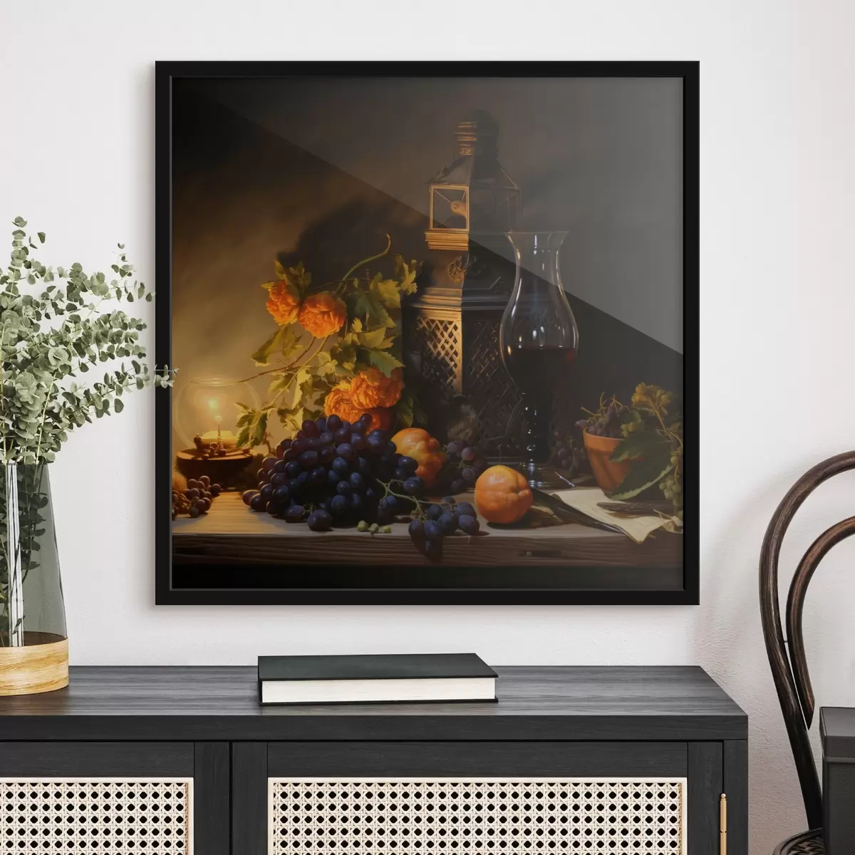 Poster Naturaleza muerta nocturna en estilo de pintura clásica f43900