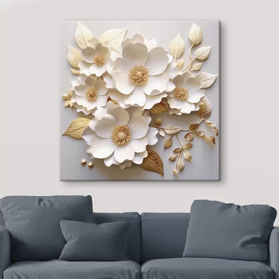 murales de pared Cálidas flores silvestres sobre un fondo suave s44041