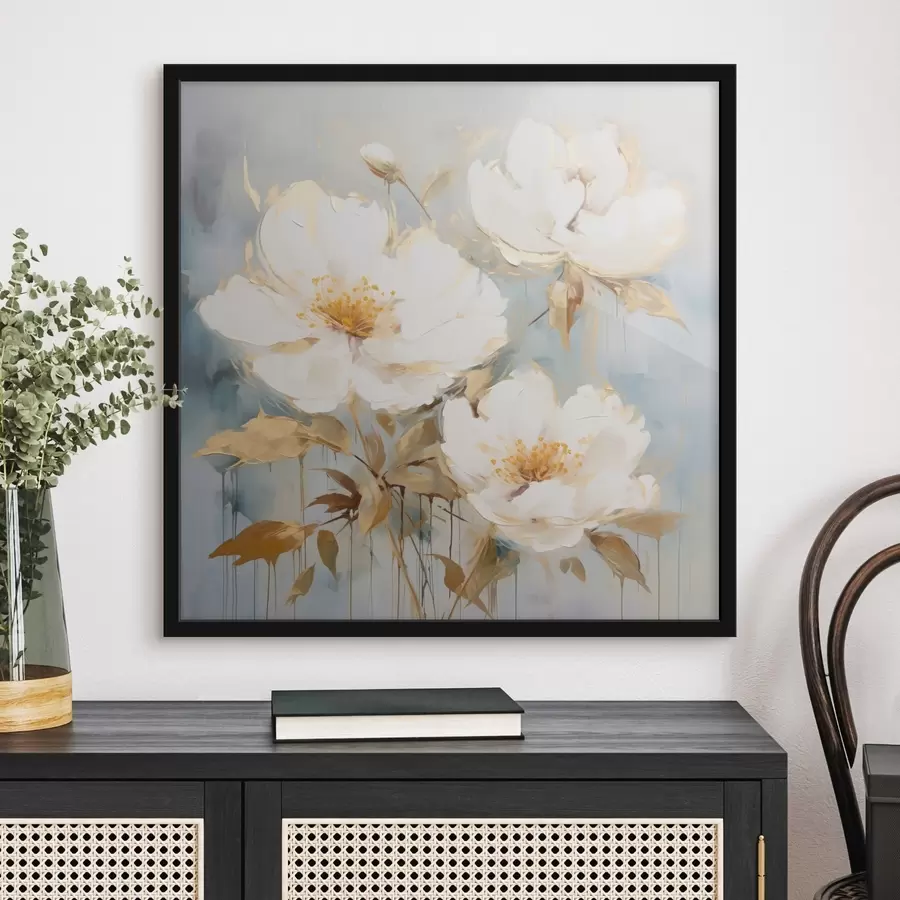 murales de pared Cálidas flores silvestres sobre un fondo suave f44047