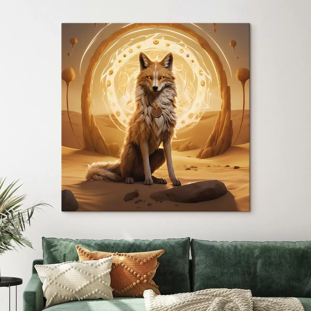 murales de pared Zorro místico en el resplandor del desierto s44246