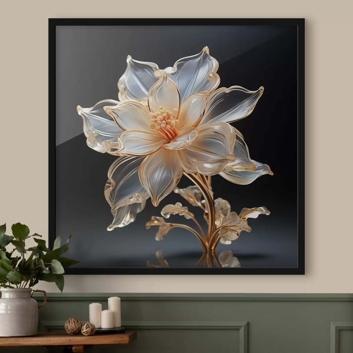 Poster Exquisita flor transparente de estilo minimalista f44251