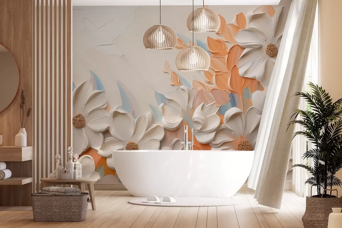 murales de pared Pintura imitación flores w03900