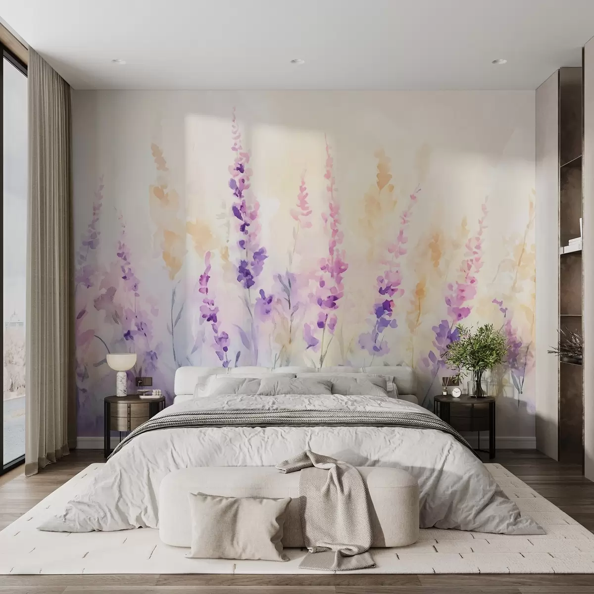 murales de pared Campo de lavanda vintage w09069