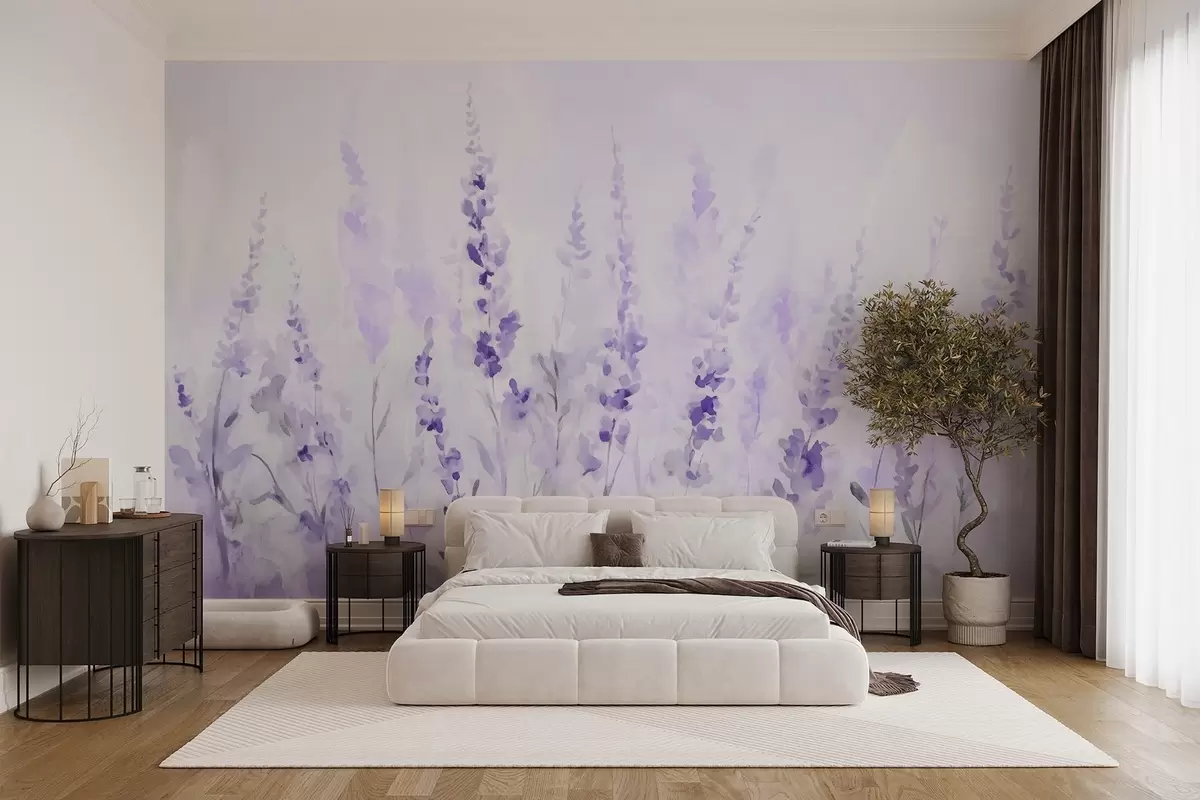 murales de pared Campo de lavanda vintage w09069v1