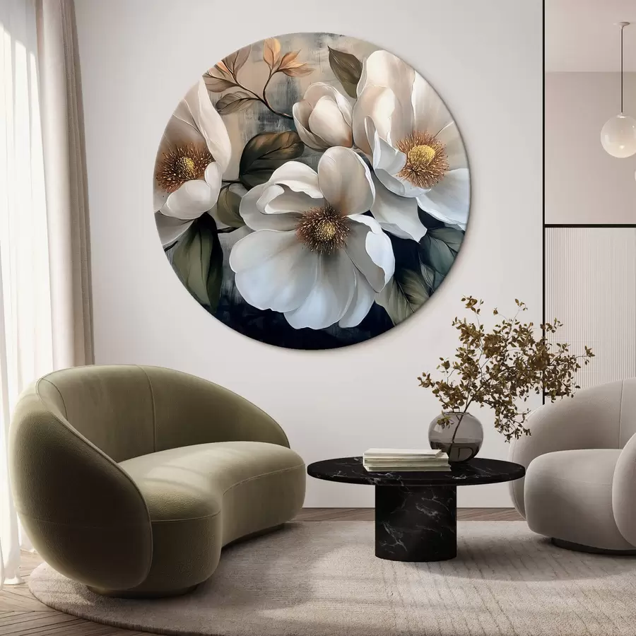 murales de pared Flores grandes sobre fondo vintage r44260