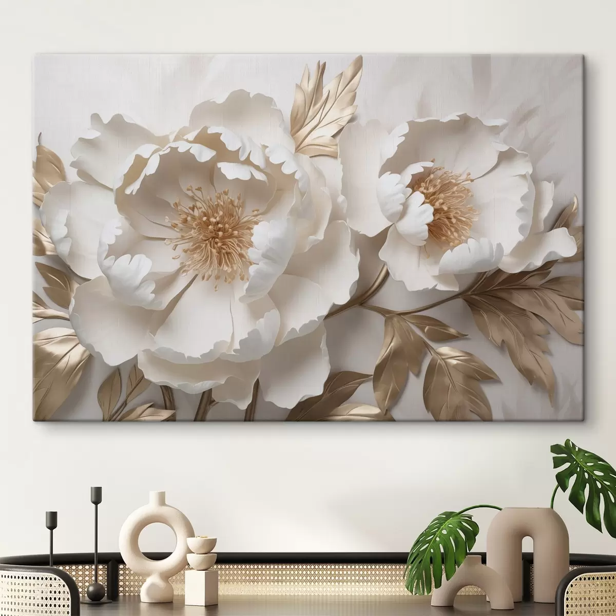 murales de pared Flores blancas s44287