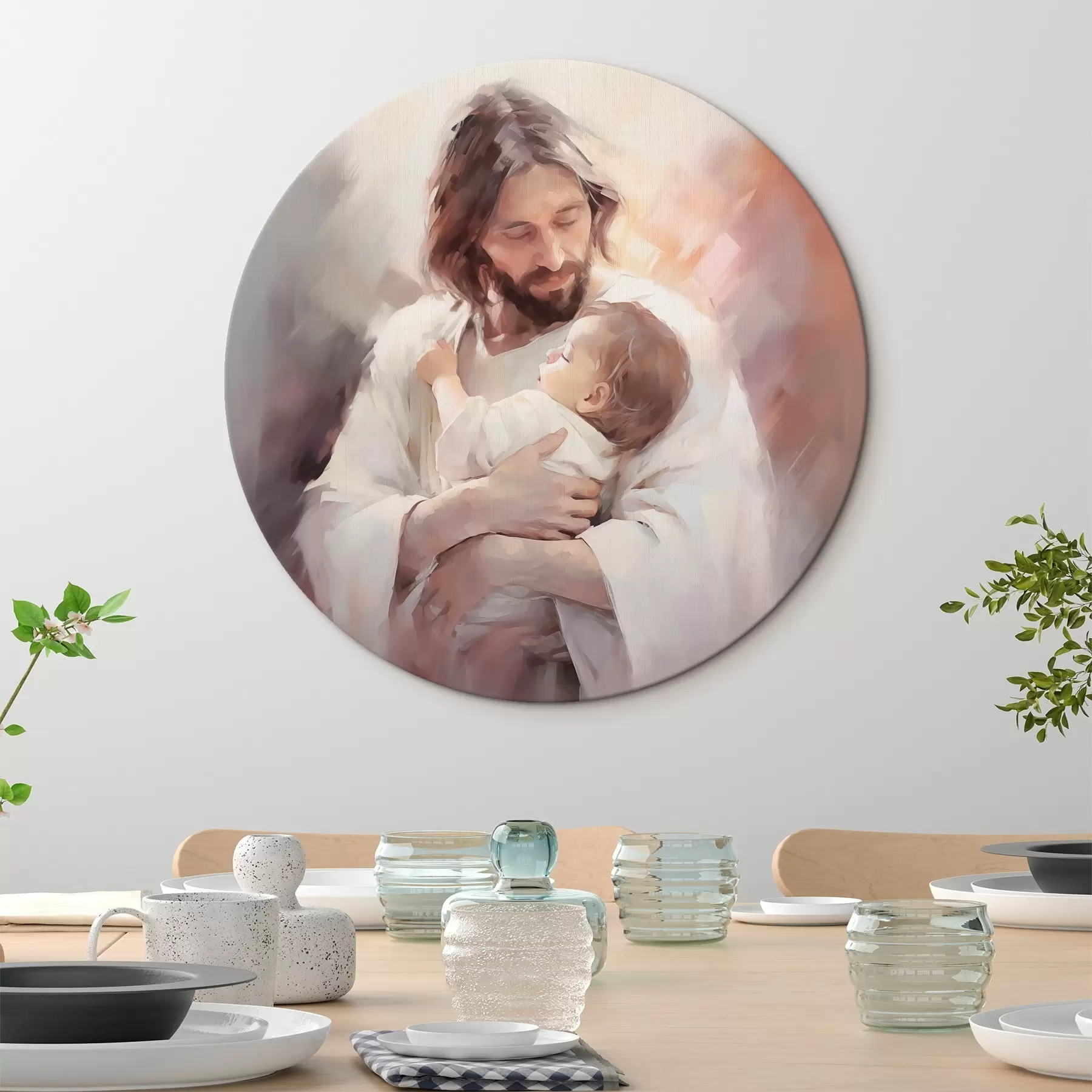murales de pared Jesús con un niño r44283