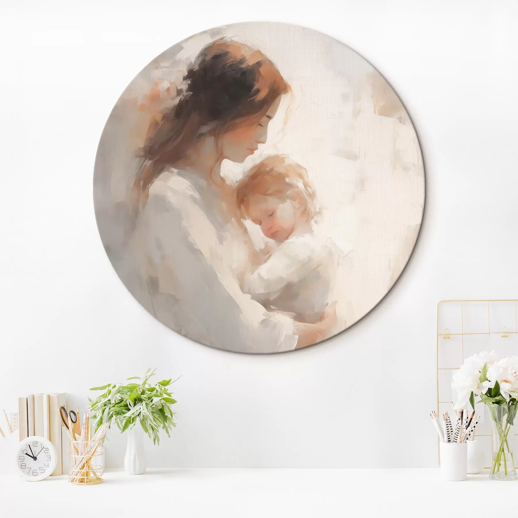 murales de pared Niña con un niño r44285