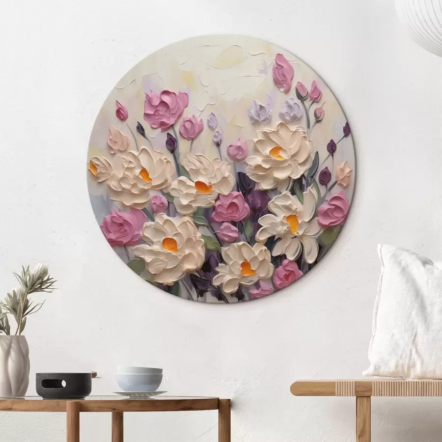 murales de pared Pintura imitación flores brillantes r44291