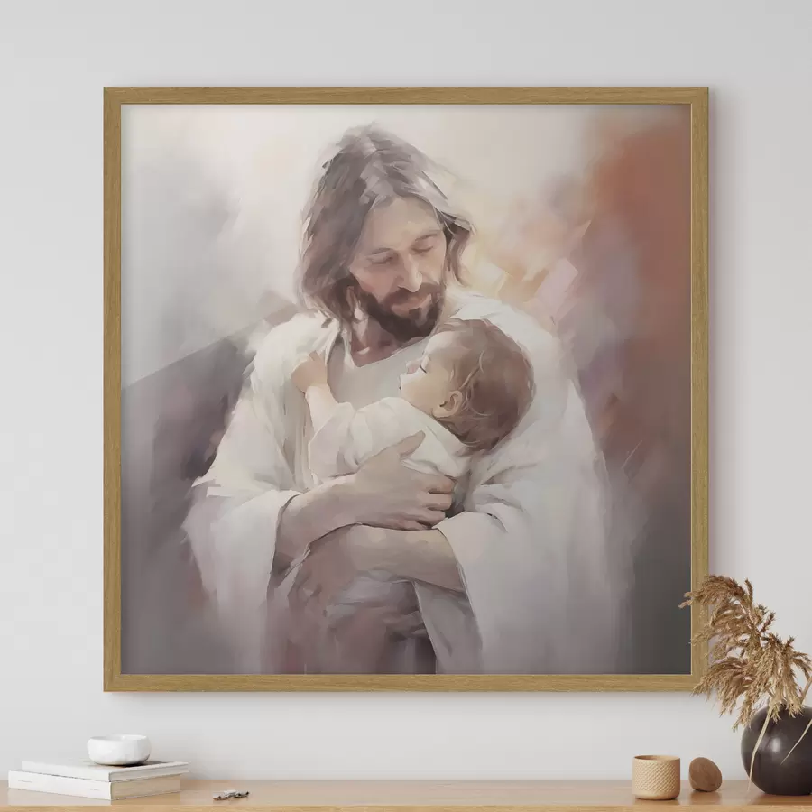 murales de pared Jesús con un niño f44283